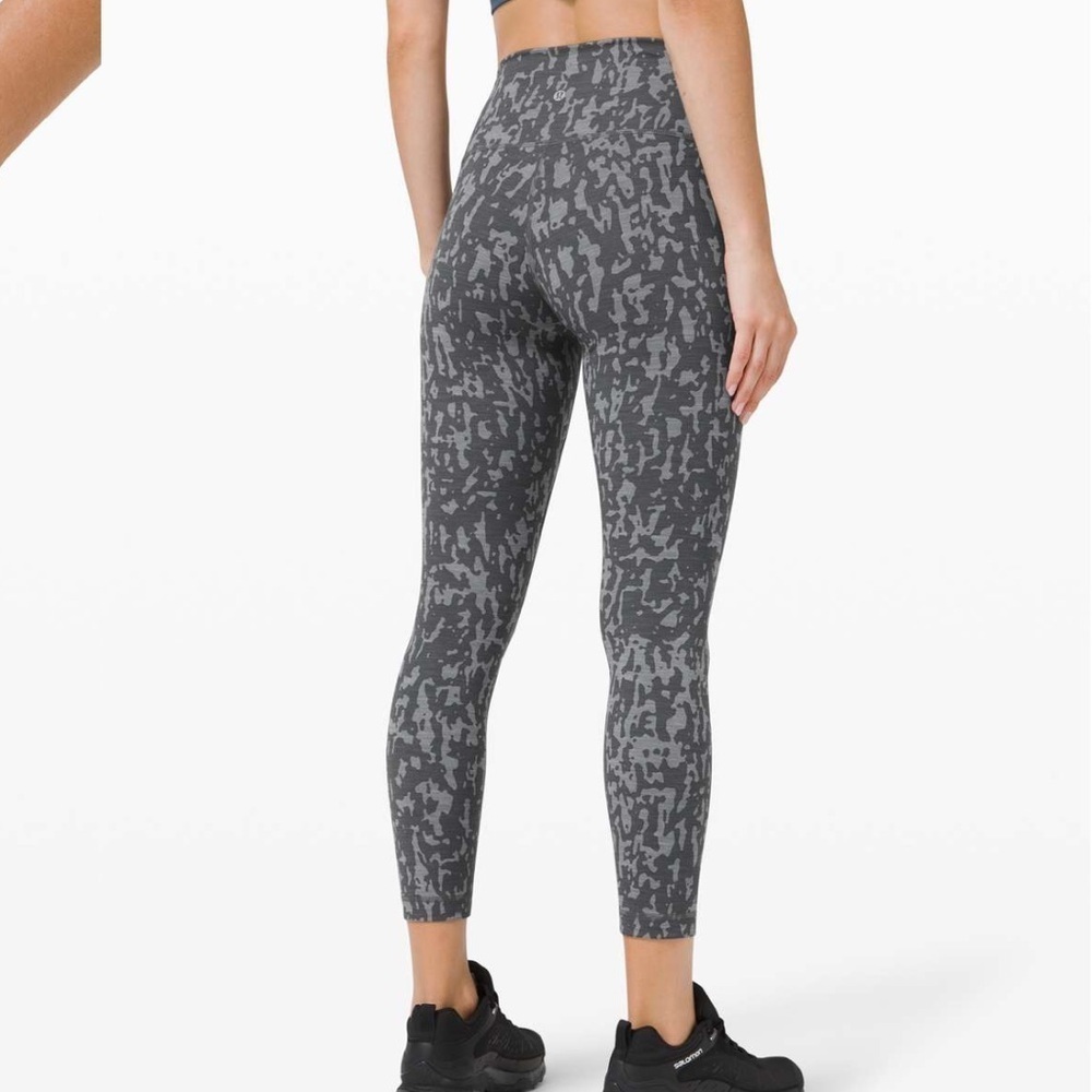 Lululemon Wunder Train High-Rise Tight 25" Heathered Black Asphalt Grey Size 4 - Picture 4 of 10